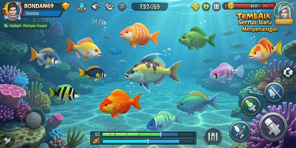 Tangkapan layar gameplay BONDAN69 yang menampilkan aksi Tembak Ikan.
