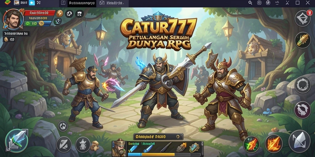 Screenshot gameplay CATUR777 menampilkan petualangan RPG yang mendebarkan.