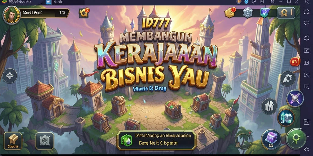 Tampilan gameplay ID777 dengan strategi membangun kerajaan bisnis.