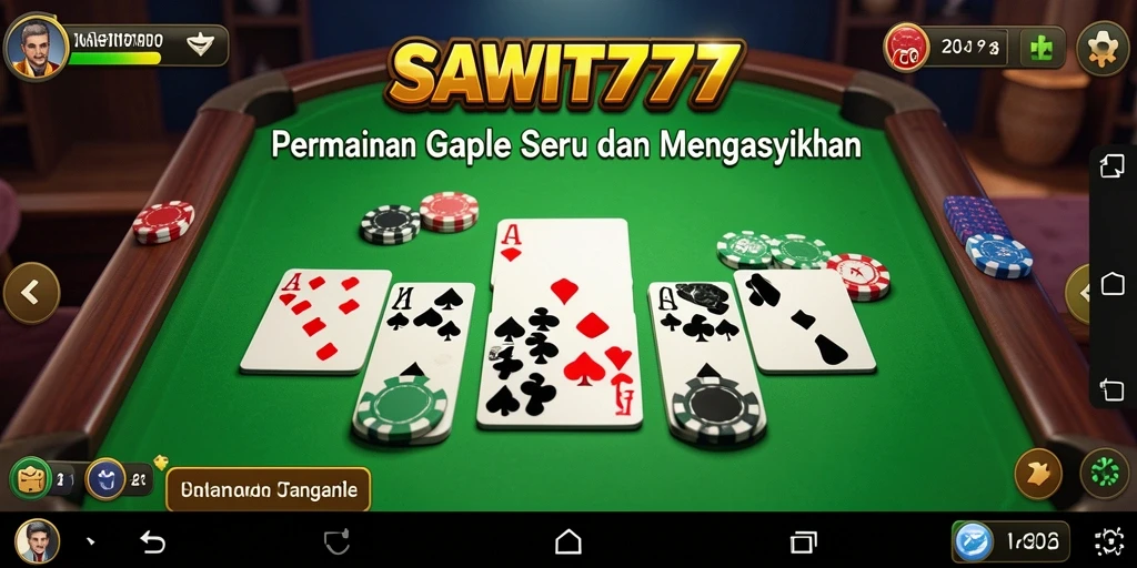 Screenshot utama SAWIT777 menampilkan pengalaman bermain Gaple yang seru.