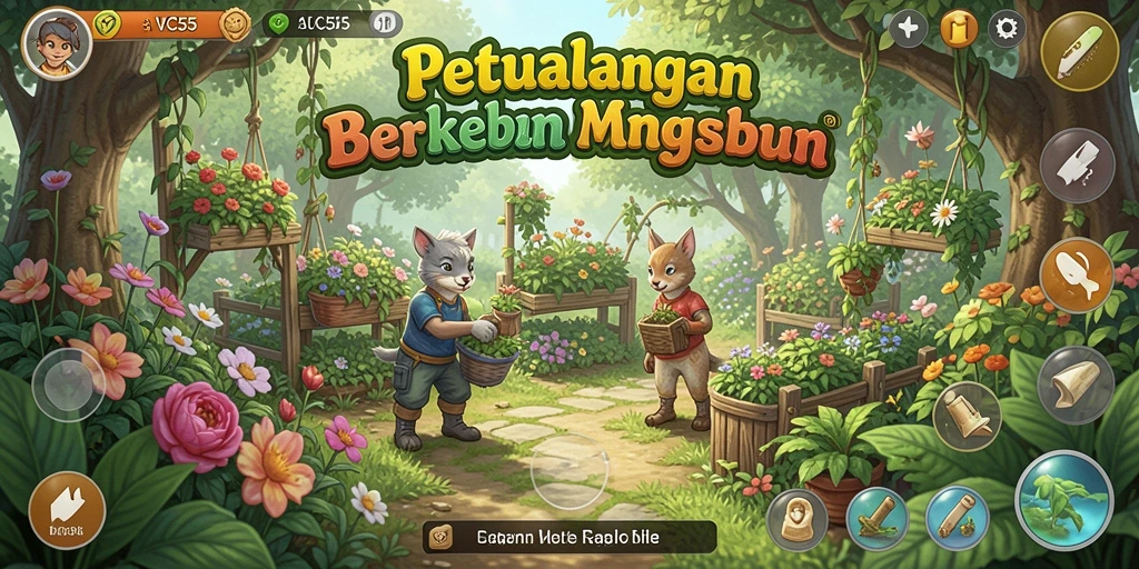 Gameplay menarik dan seru di dunia berkebun VC55.