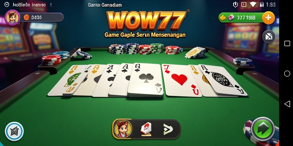 Tampilan gameplay seru dalam permainan Gaple yang membuat ketagihan.